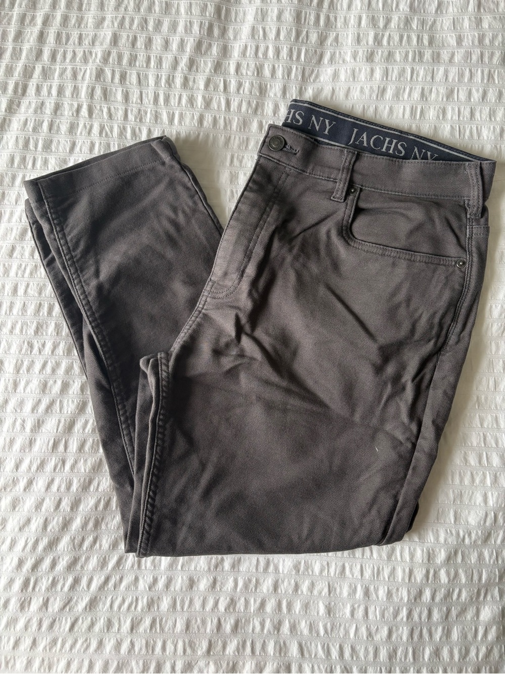 Jachs Men's Charcoal Gray Slim Chino Pants